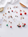 thumb Alloy With Rose Gold Plated Cute Santa Clausr Gift Candy Cane fashion earrings Drop Earrings 0