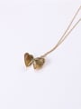 thumb Titanium With Gold Plated Simplistic  Smooth  Heart Locket Necklace 1