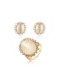 thumb High-quality 18K Gold Oval Shaped Opal Two Pieces Jewelry Set 0