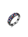 thumb Colorful Black Gun Plated Austria Crystal Ring 0