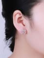 thumb Fashion Hollow Star Shiny Zirconias-covered 925 Silver Stud Earrings 1