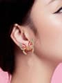 thumb Creative Butterfly Shaped Rhinestones Enamel Stud Earrings 1