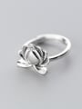 thumb Temperament Adjustable Flower Shaped S925 Silver Ring 1