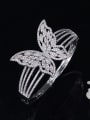 thumb Micro Pave Zircons Whit Gold Plated Bangle with Butterfly Pattern 4