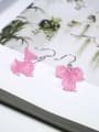 thumb Personalized Pink Trumpet Flowers 925 Silver Earrings 4