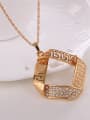 thumb 2018 Alloy Imitation-gold Plated Fashion Hollow Square Two Pieces Jewelry Set 1