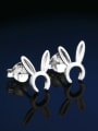 thumb Personalized 925 Sterling Silver Little Rabbit Stud Earrings 0