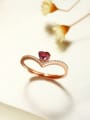 thumb Fashion Heart-shaped Gemstone Engagement Ring 1