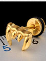 thumb Stainless Steel With Gold Plated Personality wolf's fang Stud Earrings 1