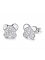 thumb Tiny Butterfly Cubic Zirconias 925 Silver Stud Earrings 0