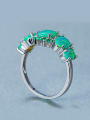thumb Exaggerated Green Opal Stones Rhinestones Ring 1