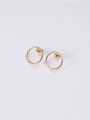 thumb Titanium With 14k Gold Plated Simplistic Round Stud Earrings 3