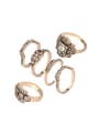 thumb Retro style White Rhinestones Alloy Ring Set 0