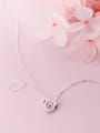 thumb 925 Sterling Silver With Silver Plated Simplistic Hollow Heart Necklaces 2