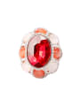 thumb Retro style Exaggerated Red Crystal Opal stones Ring 0