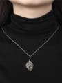 thumb Exquisite Platinum Plated Leaf Shaped Necklace 4