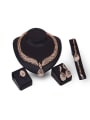 thumb Alloy Imitation-gold Plated Punk style Rhinestones Oval Four Pieces Jewelry Set 0