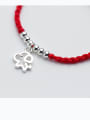 thumb 925 Sterling Silver With Silver Plated Simplistic Dog and Hand knitting red rope Add-a-bead Bracelets 1