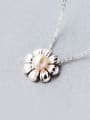 thumb Exquisite Flower Shaped Artificial Pearl S925 Silver Pendant 1