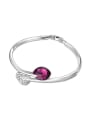 thumb Simple austrian Crystals Little Leaves Alloy Bangle 0