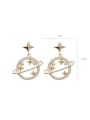thumb Alloy With Gold Plated Simplistic Planet  Drop Earrings 3