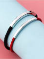 thumb Sterling silver Minimalist hand-woven red thread bracelet 1
