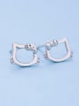 thumb Tiny Personalized Hollow Hello Kitty 925 Silver Stud Earrings 2