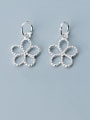 thumb 925 Sterling Silver With Platinum Plated Simplistic smooth Flower Charms 0