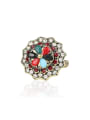 thumb Classical Retro Resin stones Crystals Flowery Alloy Ring 0