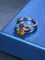 thumb Women Colorful Glass Bead Heart Shaped Ring 1