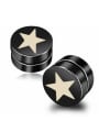 thumb Stainless Steel With Black Gun Plated Personality Star Stud Earrings 0