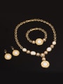 thumb Alloy Imitation-gold Plated Vintage style Rhinestones Round Four Pieces Jewelry Set 1