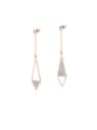 thumb Stainless Steel With Cubic Zirconia Simplistic Geometric Drop Earrings 0