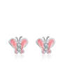 thumb Butterfly Shaped Color Glue Stud Earrings 0