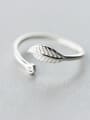 thumb Elegant Open Design Leaf Shaped S925 Silver Ring 0