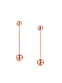 thumb Simple Rose Gold Plated Beads Titanium Stud Earrings 0