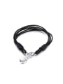 thumb Personalized Black Artificial Leather Multi-band Little Axe Bracelet 0