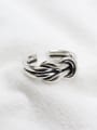 thumb Retro style Two-band Knot Silver Opening Ring 1
