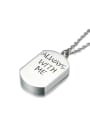 thumb Personality Square Shaped Stainless Steel Pendant 1