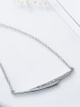 thumb Simple Cubic Zircon Platinum Plated Necklace 2