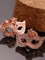 thumb Personalized Mask Rose Gold Plated Stud Earrings 1