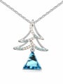 thumb Fashion Triangle austrian Crystal Christmas Tree Pendant Alloy Necklace 1