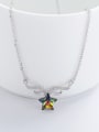 thumb Micro Pave Angel Wings Star Crystal Necklace 2