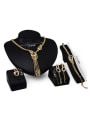 thumb Alloy Imitation-gold Plated Fashion Multi-chain CZ Four Pieces Jewelry Set 2