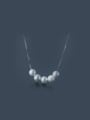 thumb S925 Silver Fashion Sweet Pearl Short Necklace 0