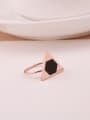 thumb Triangle Black Agate Fashion Ring 1