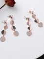 thumb Stainless Steel With Rose Gold Plated Simplistic Round Heart Drop Earrings 1