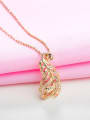 thumb Women Trendy Leaf Shaped Rhinestone Necklace 3