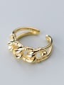 thumb 925 Sterling Silver With Gold Plated Simplistic Rope Double Layer Free Size Rings 2