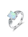 thumb Rectangle Opal Zircons Women Fashion Classical Ring 0